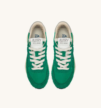Man REELWIND LOW SNEAKERS IN GREEN NYLON AND SUEDE