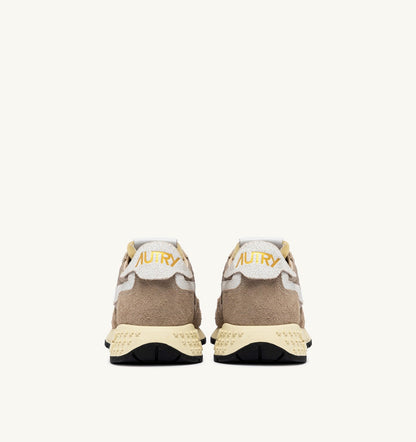 Man REELWIND LOW SNEAKERS IN PEPPER AND WHITE NYLON AND SUEDE