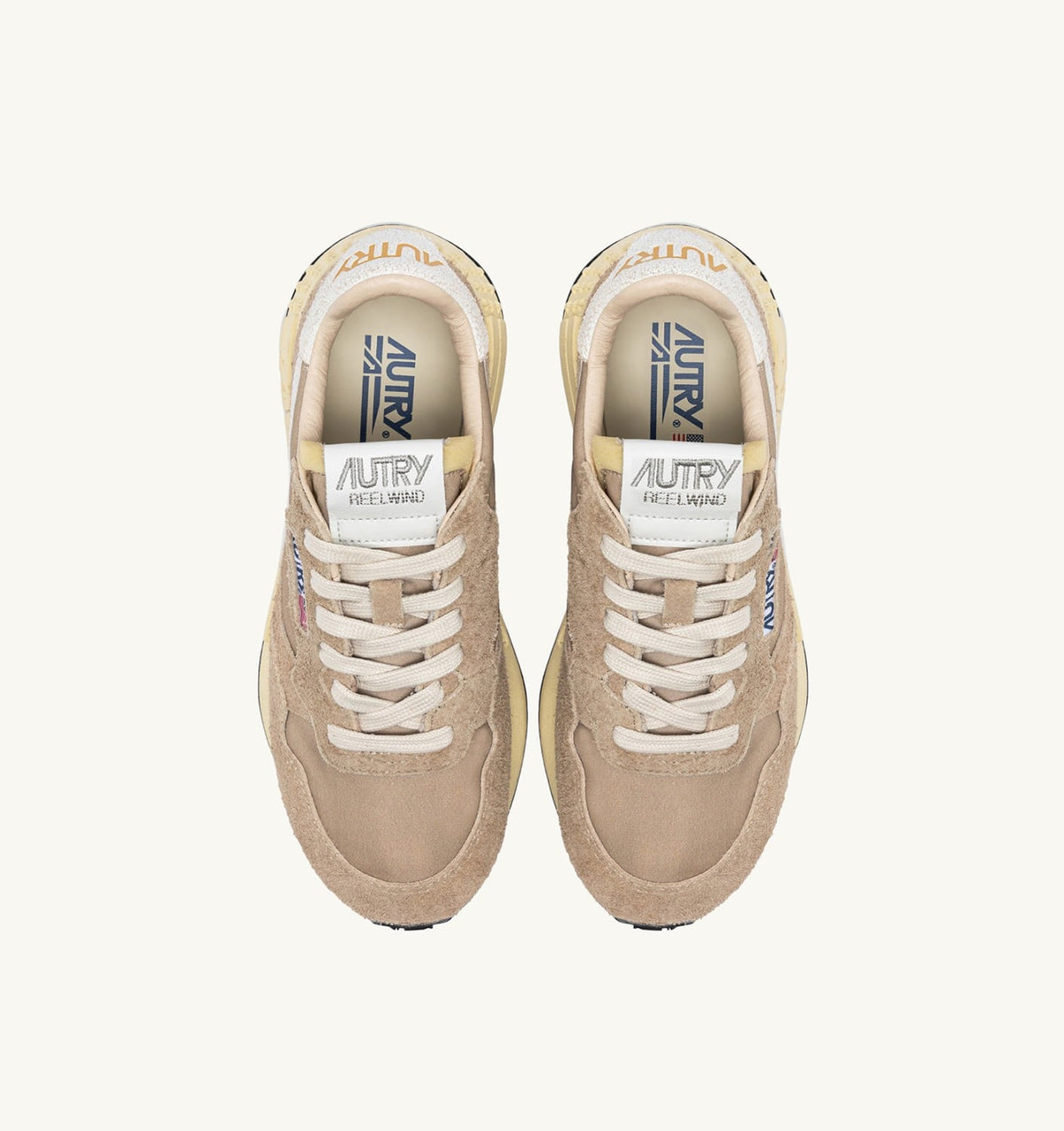 Man REELWIND LOW SNEAKERS IN PEPPER AND WHITE NYLON AND SUEDE