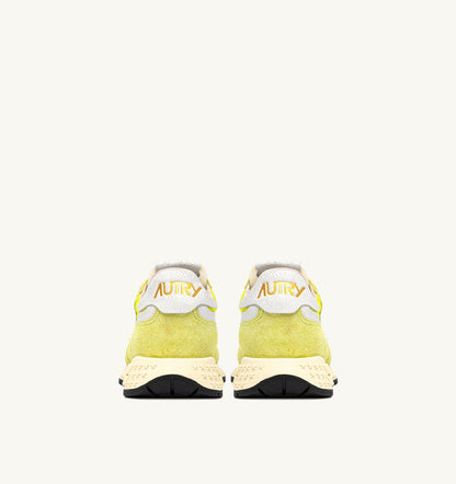 Man REELWIND LOW SNEAKERS IN WHITE AND EVENING PRIMROSE NYLON AND SUEDE