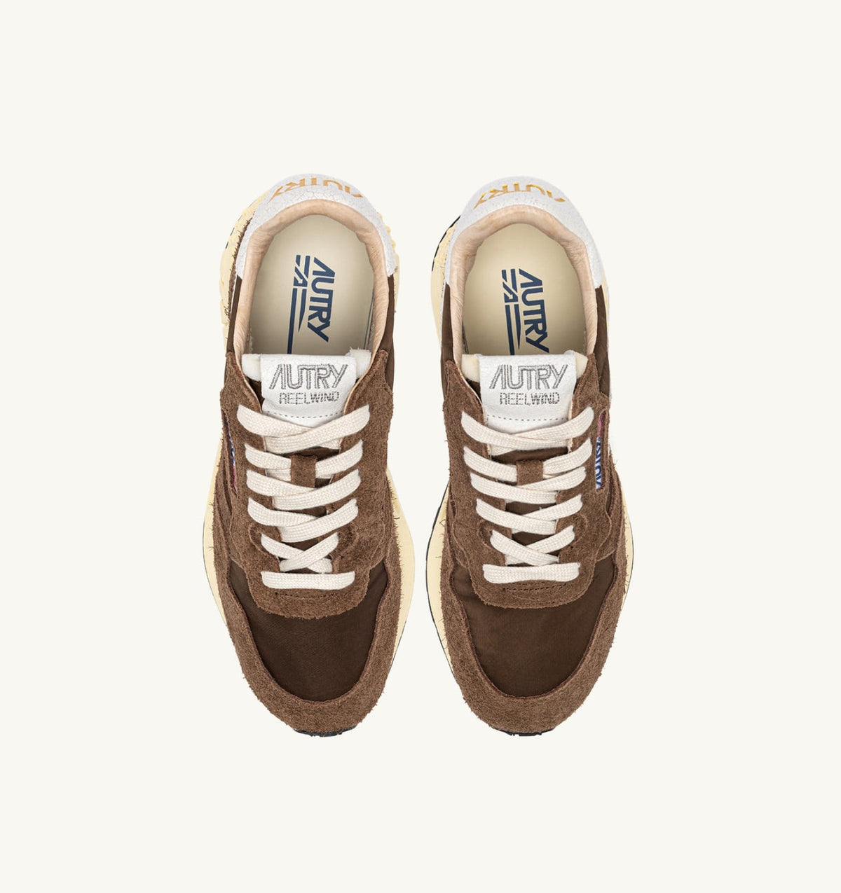 Man REELWIND LOW SNEAKERS IN WHITE AND TUNDRA NYLON AND SUEDE