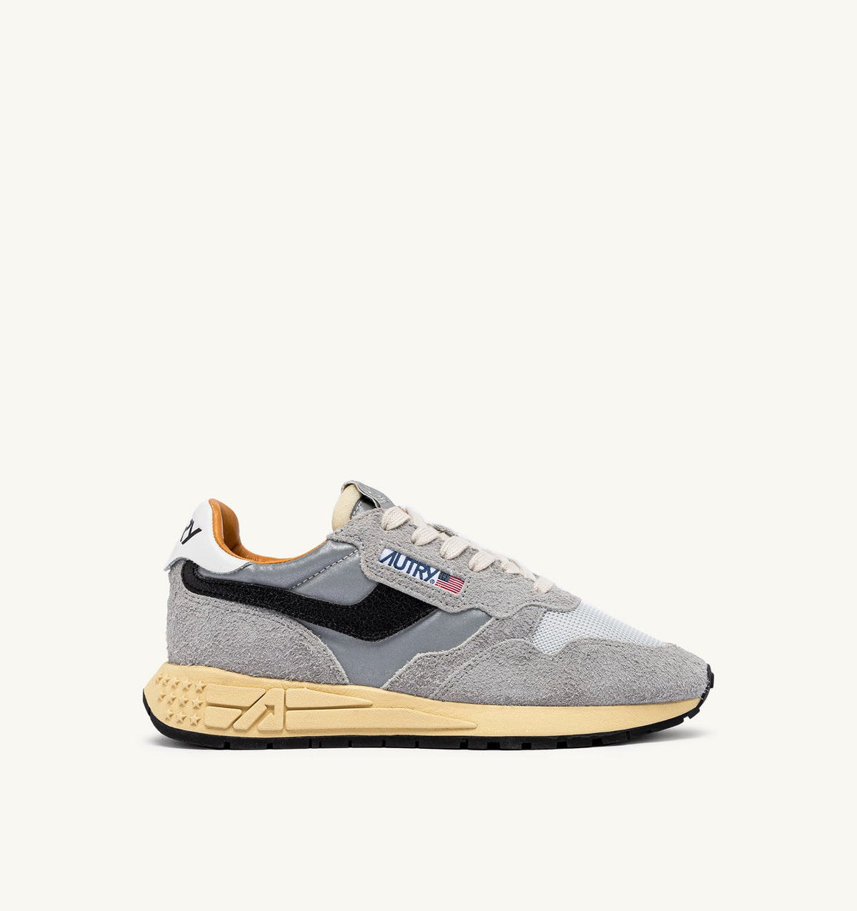 Man REELWIND LOW SNEAKERS IN SAND SUEDE AND REFLECTIVE NYLON