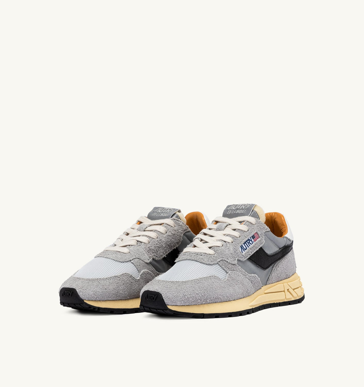Man REELWIND LOW SNEAKERS IN SAND SUEDE AND REFLECTIVE NYLON