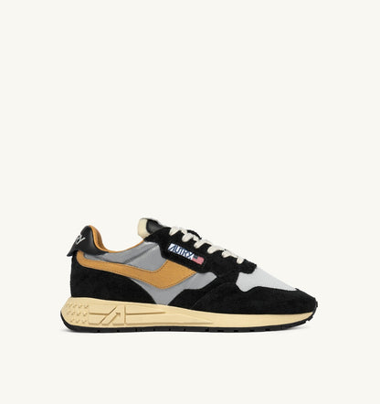 Man REELWIND LOW SNEAKERS IN BLACK SUEDE AND REFLECTIVE NYLON