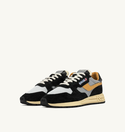 Man REELWIND LOW SNEAKERS IN BLACK SUEDE AND REFLECTIVE NYLON