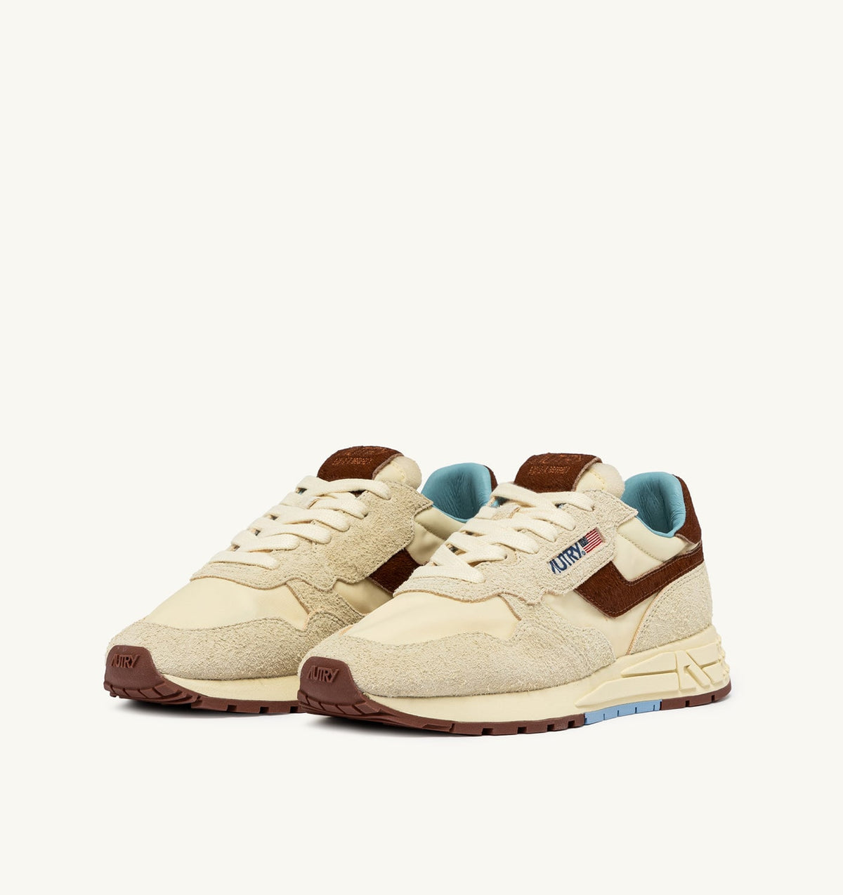 Man REELWIND LOW SNEAKERS IN NYLON AND SUEDE COLOR BROWN AND NUT