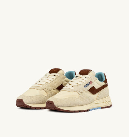 Man REELWIND LOW SNEAKERS IN NYLON AND SUEDE COLOR BROWN AND NUT