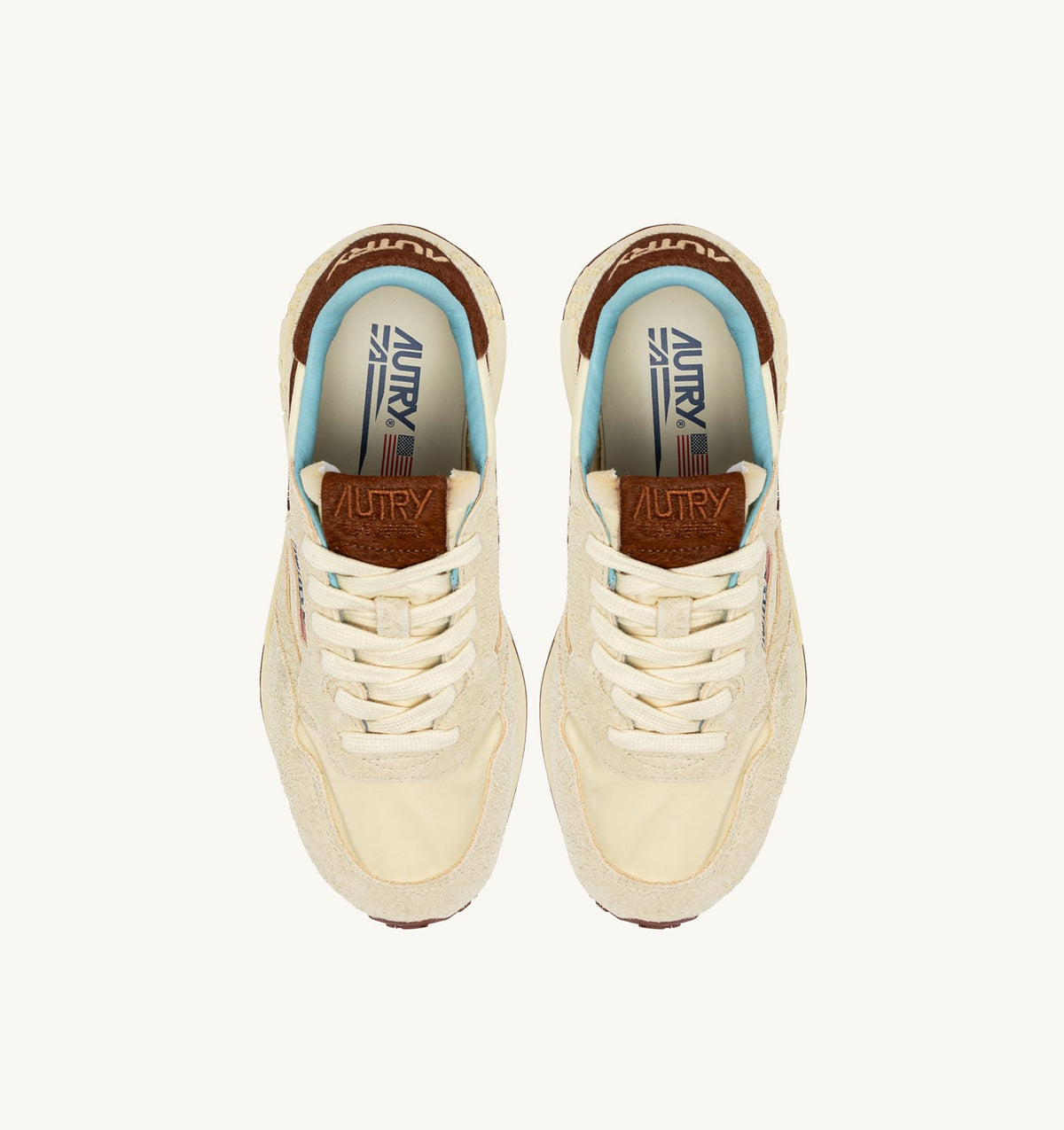 Man REELWIND LOW SNEAKERS IN NYLON AND SUEDE COLOR BROWN AND NUT