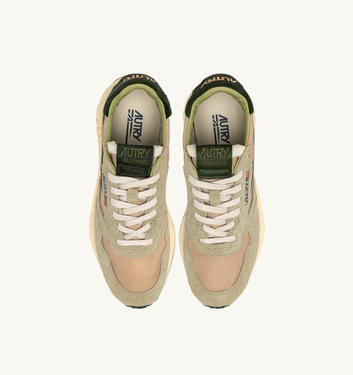 Man REELWIND LOW SNEAKERS IN NYLON AND SUEDE COLOR SPONGE AND GREEN