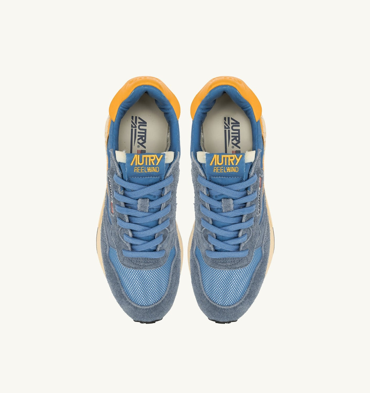 Man REELWIND LOW SNEAKERS IN CENBLE AND GOLD FUSION NYLON AND SUEDE