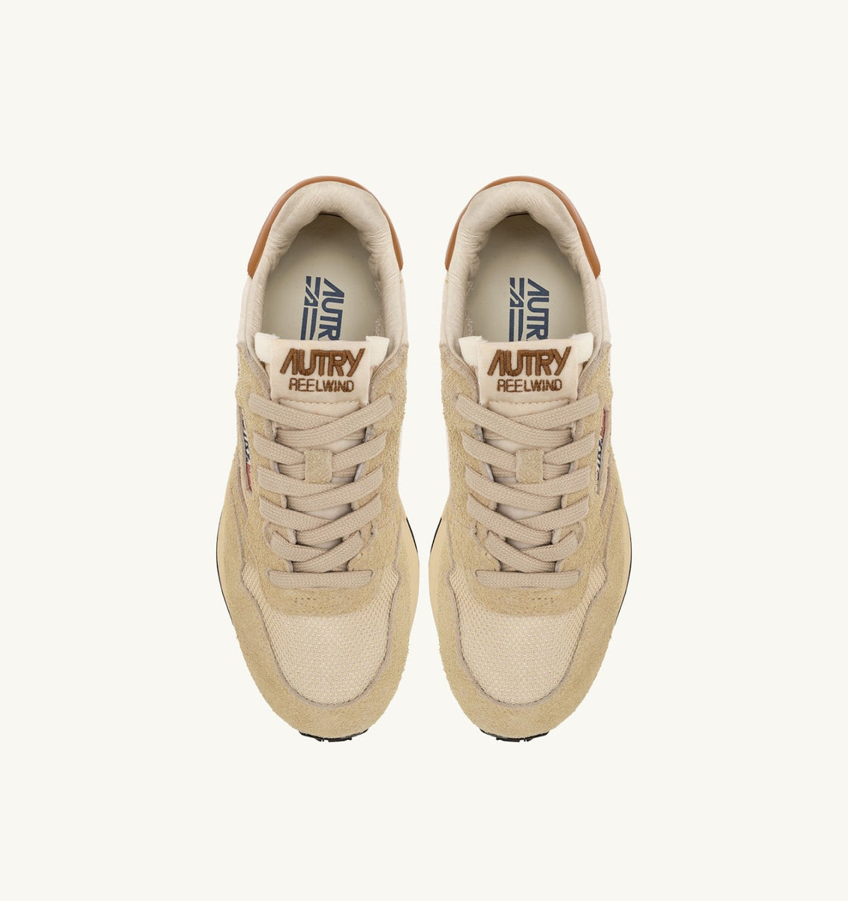 Man REELWIND LOW SNEAKERS IN ECRU AND CATHAY SPICE SUEDE AND NYLON