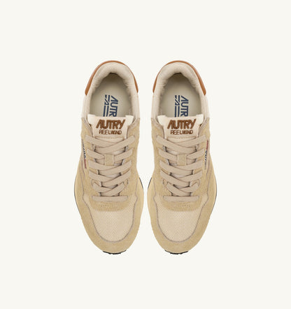 Man REELWIND LOW SNEAKERS IN ECRU AND CATHAY SPICE SUEDE AND NYLON