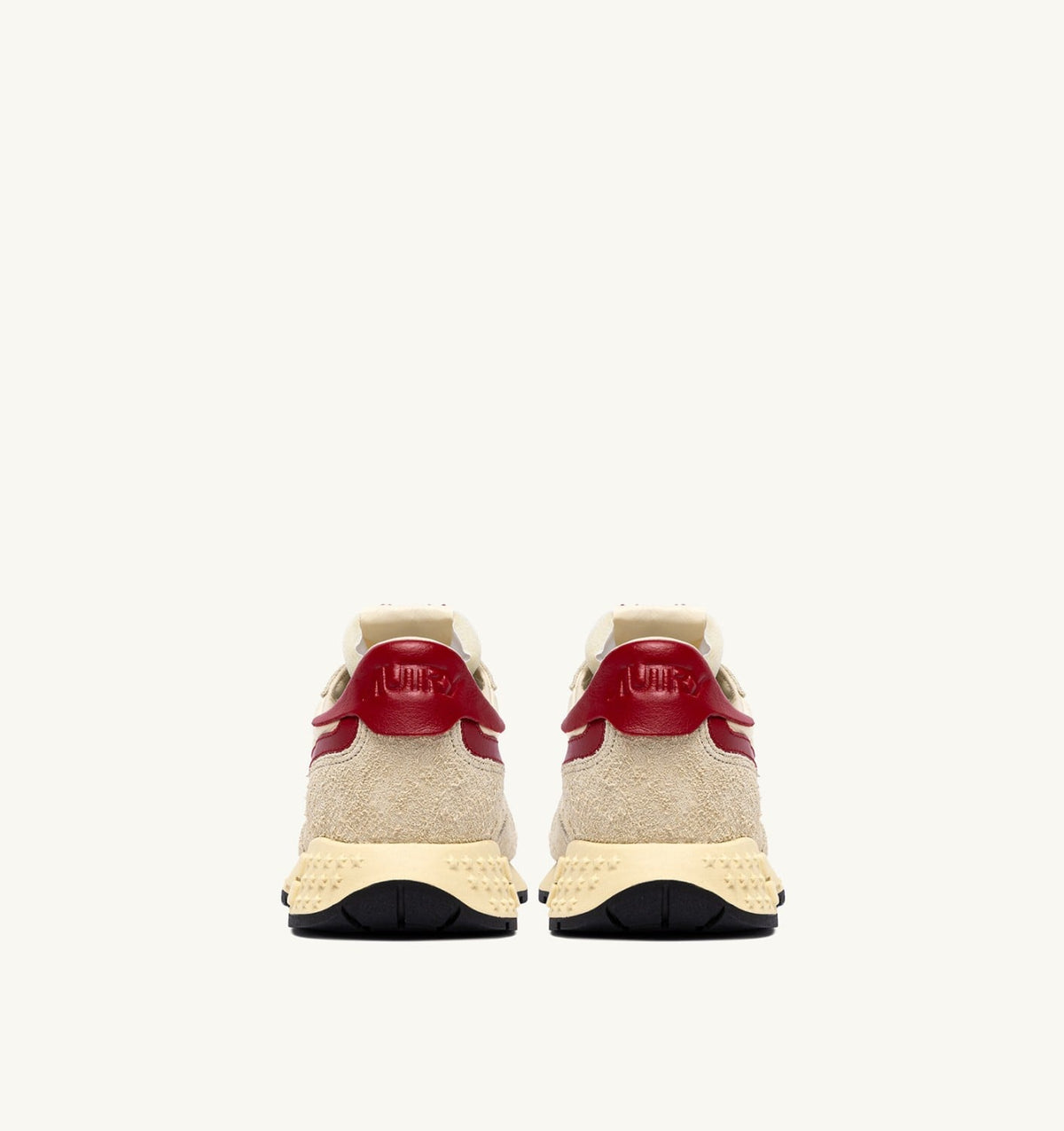 Man REELWIND LOW SNEAKERS IN ECRU AND RED NYLON AND SUEDE