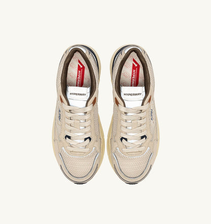 Man HYPERWAY SNEAKERS IN SAND AND SPA BLUE SUEDE AND MESH