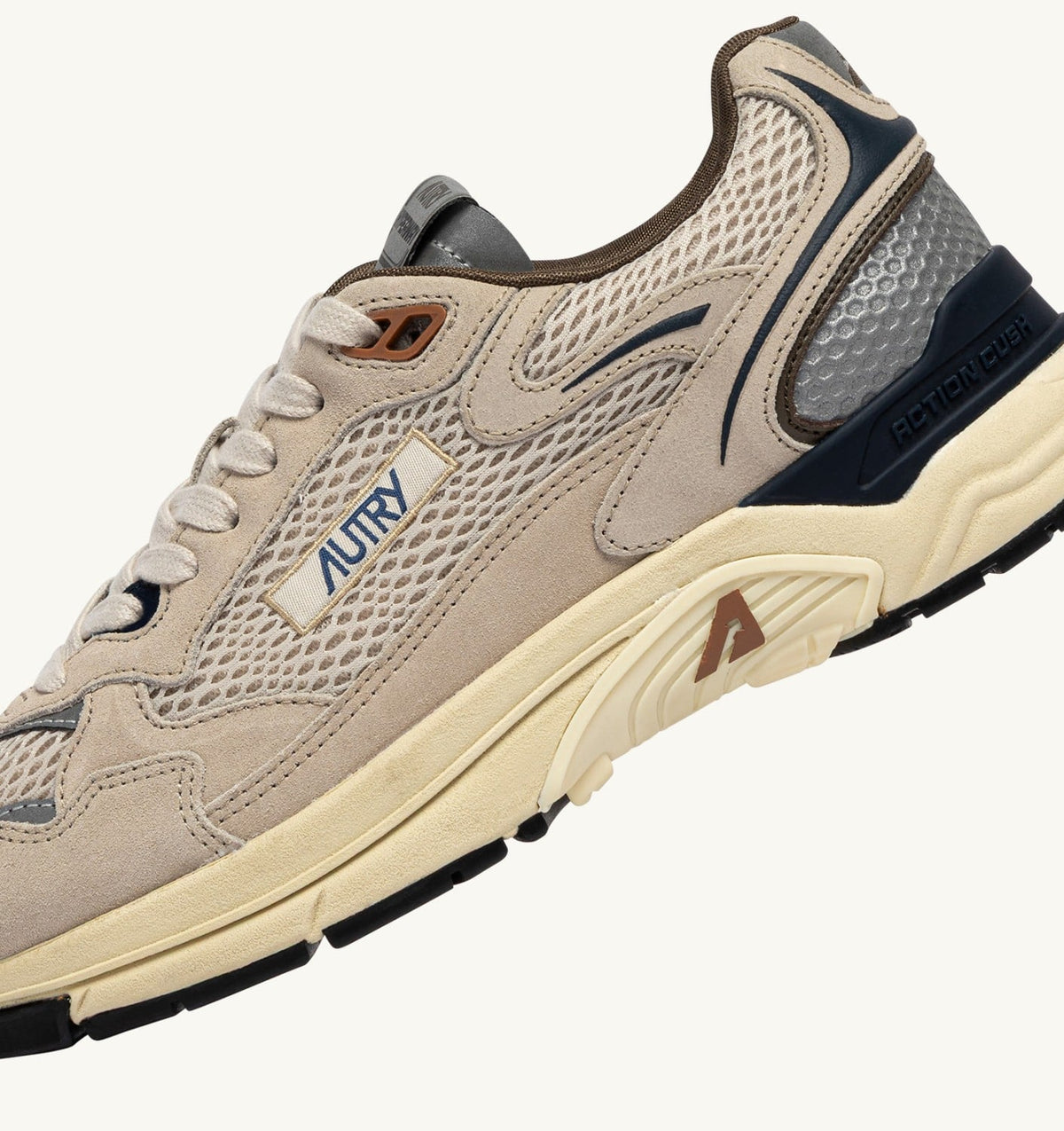Man HYPERWAY SNEAKERS IN SAND AND SPA BLUE SUEDE AND MESH
