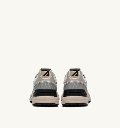 Man HYPERWAY SNEAKERS IN SILVER, WHITE AND IRISH CREAM SYNTHETIC LEATHER AND MESH