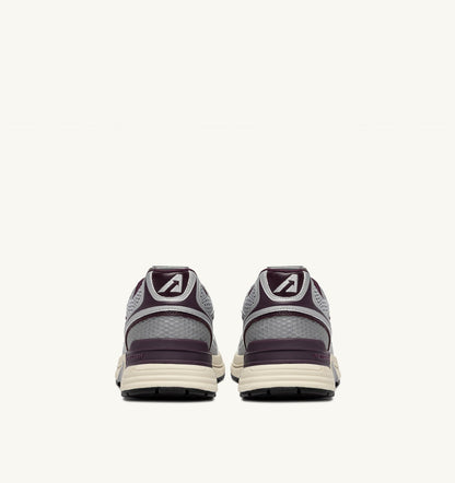 Man HYPERWAY SNEAKERS IN SILVER, HARBOR MIST AND FIG SYNTHETIC LEATHER AND MESH