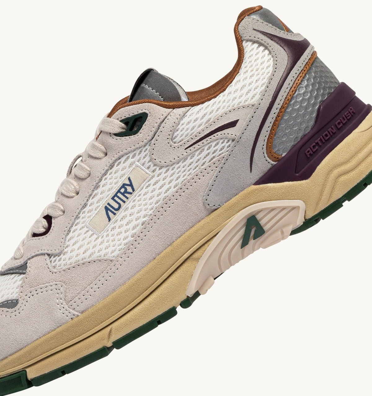Man HYPERWAY SNEAKERS IN WHITE AND FIG SUEDE AND MESH