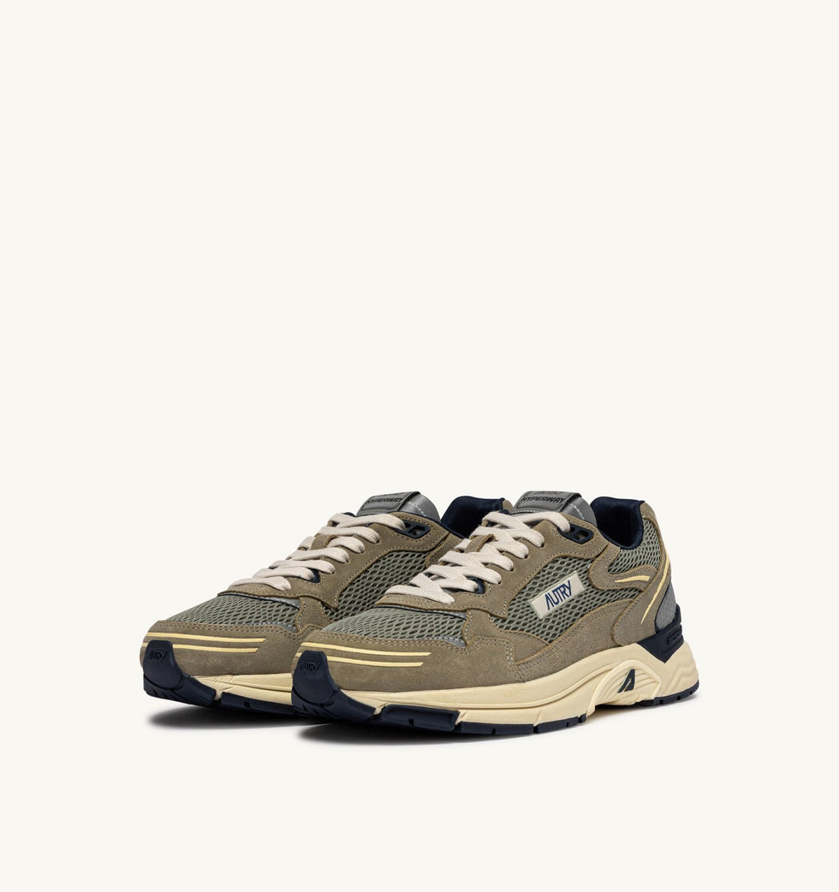 Man HYPERWAY SNEAKERS IN SILVER SAGE AND SPA BLUE SUEDE AND MESH