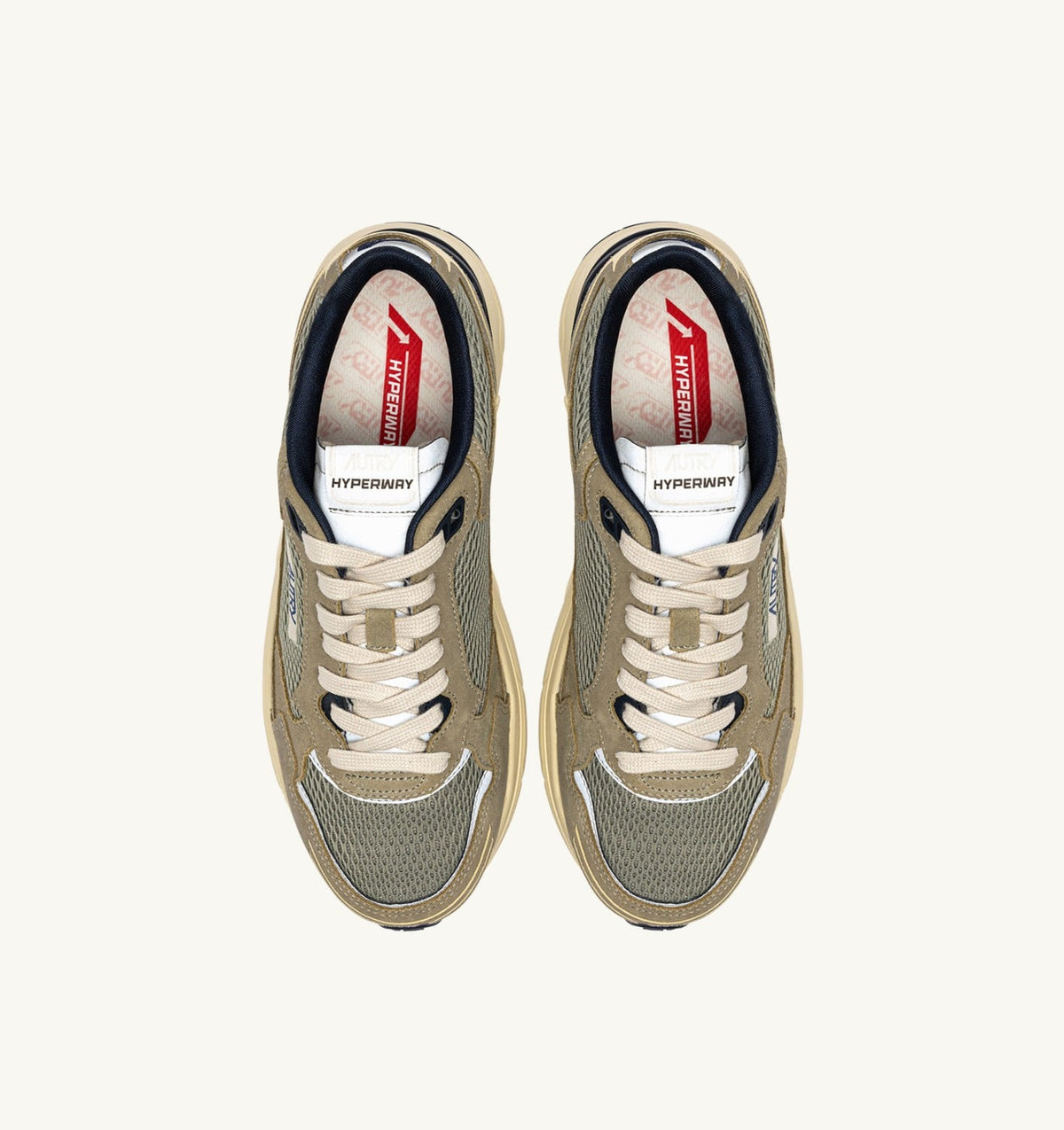 Man HYPERWAY SNEAKERS IN SILVER SAGE AND SPA BLUE SUEDE AND MESH