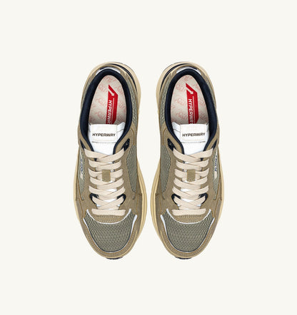 Man HYPERWAY SNEAKERS IN SILVER SAGE AND SPA BLUE SUEDE AND MESH