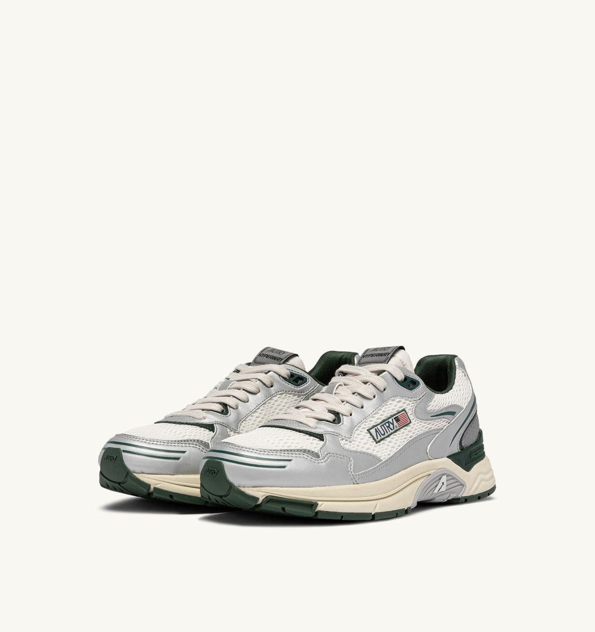 Man HYPERWAY SNEAKERS IN SILVER, WHISPER WHITE AND MOUNTAIN SYNTHETIC LEATHER AND MESH
