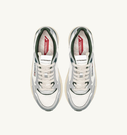 Man HYPERWAY SNEAKERS IN SILVER, WHISPER WHITE AND MOUNTAIN SYNTHETIC LEATHER AND MESH