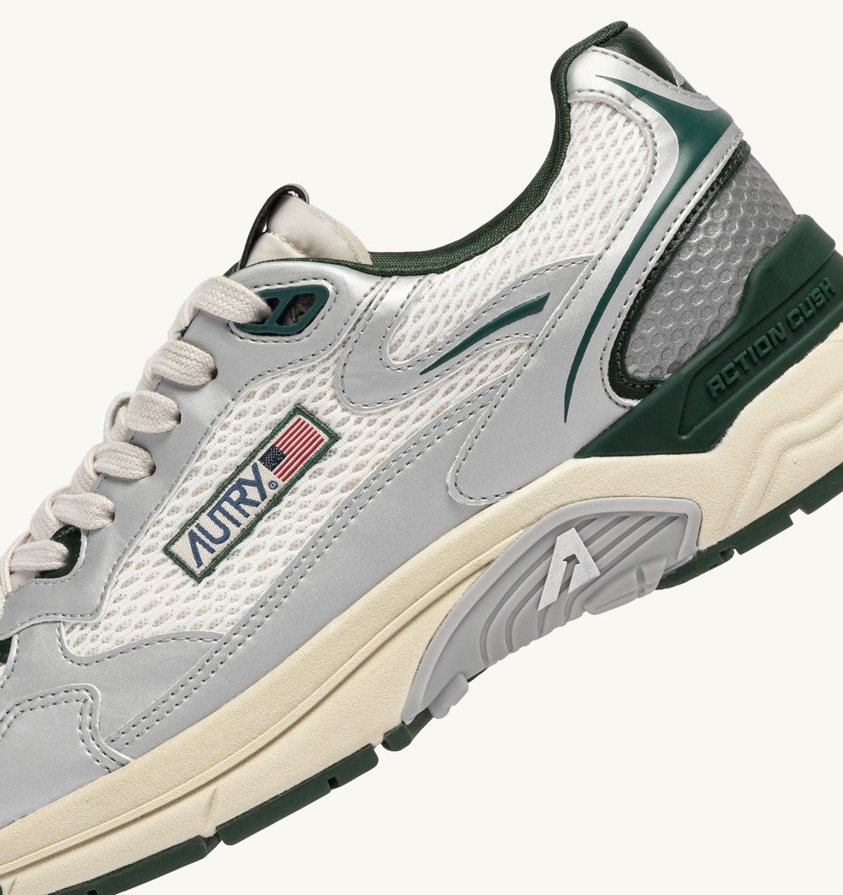 Man HYPERWAY SNEAKERS IN SILVER, WHISPER WHITE AND MOUNTAIN SYNTHETIC LEATHER AND MESH