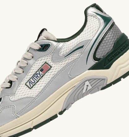 Man HYPERWAY SNEAKERS IN SILVER, WHISPER WHITE AND MOUNTAIN SYNTHETIC LEATHER AND MESH