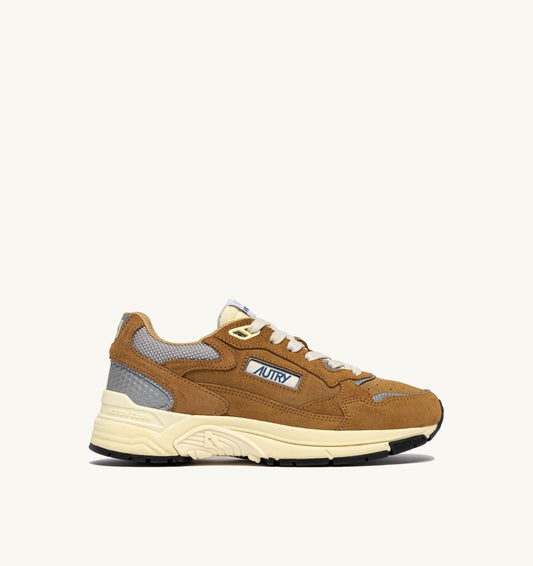 Man HYPERWAY SNEAKERS IN COPPER AND SILVER MESH AND SUEDE