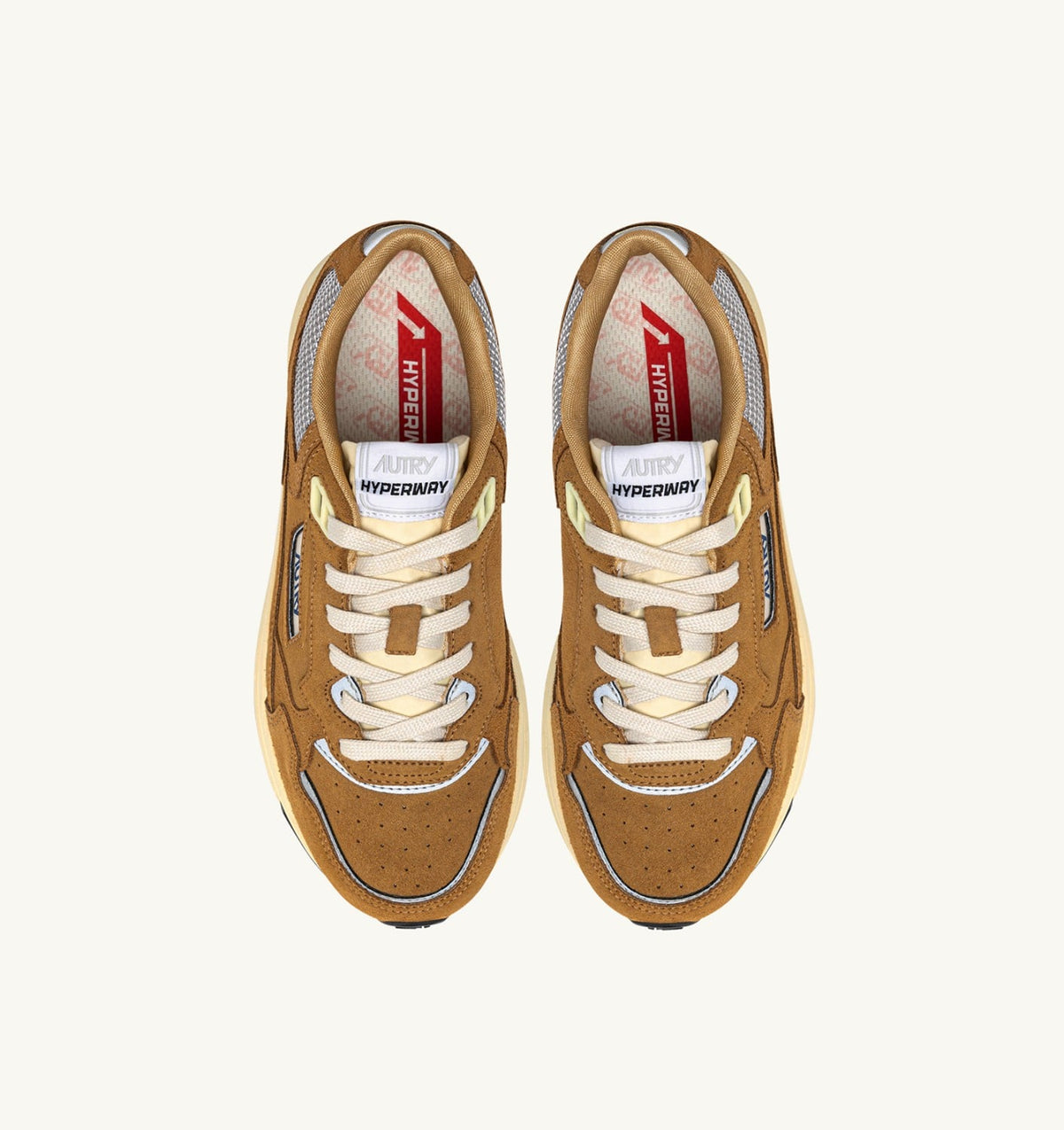 Man HYPERWAY SNEAKERS IN COPPER AND SILVER MESH AND SUEDE