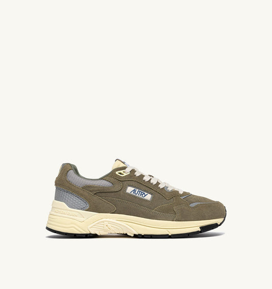 Man HYPERWAY SNEAKERS IN THYME AND SILVER MESH AND SUEDE