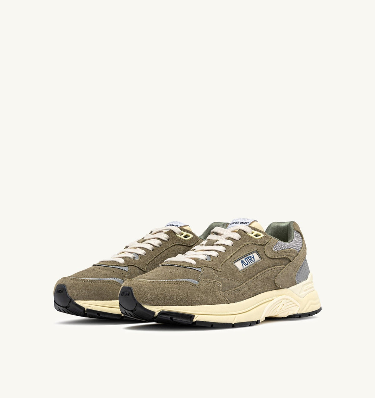 Man HYPERWAY SNEAKERS IN THYME AND SILVER MESH AND SUEDE