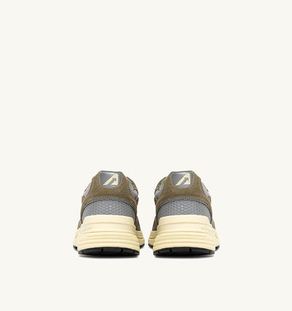 Man HYPERWAY SNEAKERS IN THYME AND SILVER MESH AND SUEDE