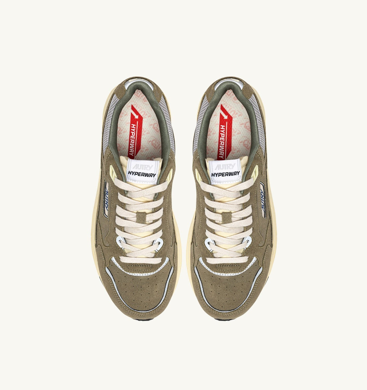 Man HYPERWAY SNEAKERS IN THYME AND SILVER MESH AND SUEDE