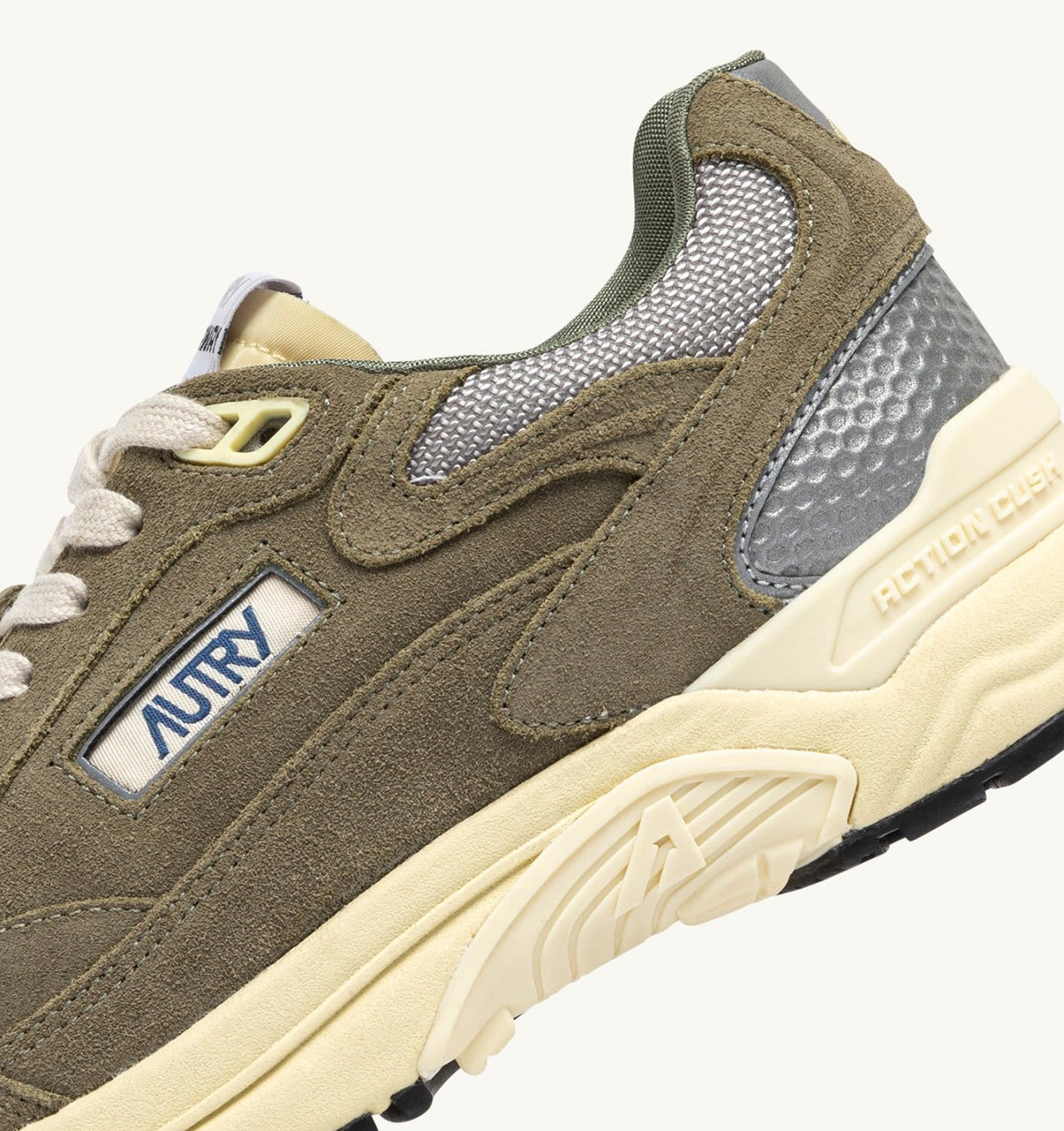 Man HYPERWAY SNEAKERS IN THYME AND SILVER MESH AND SUEDE