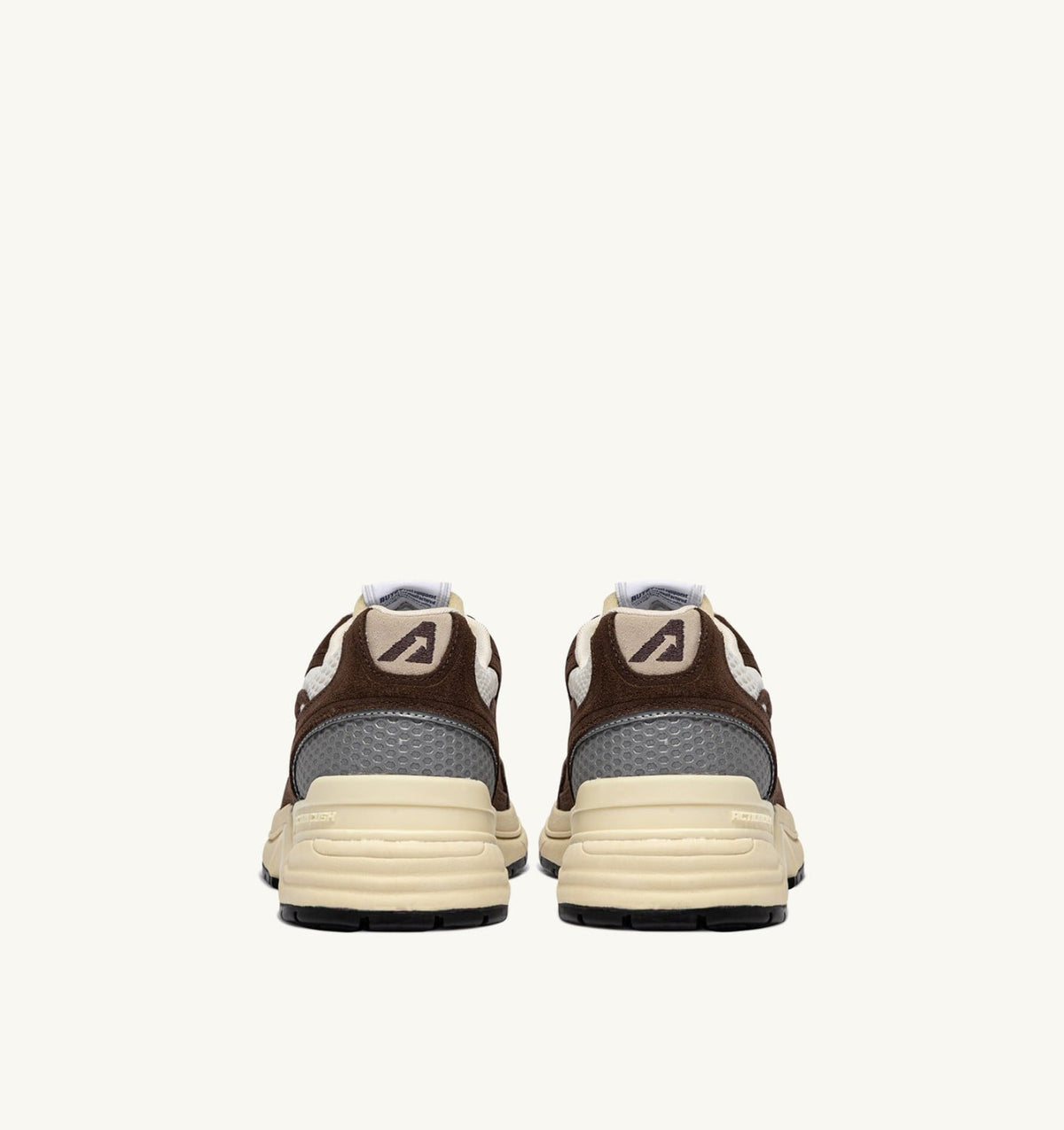 Man HYPERWAY SNEAKERS IN MARSHMALLOW AND TERRACOTTA SUEDE AND MESH