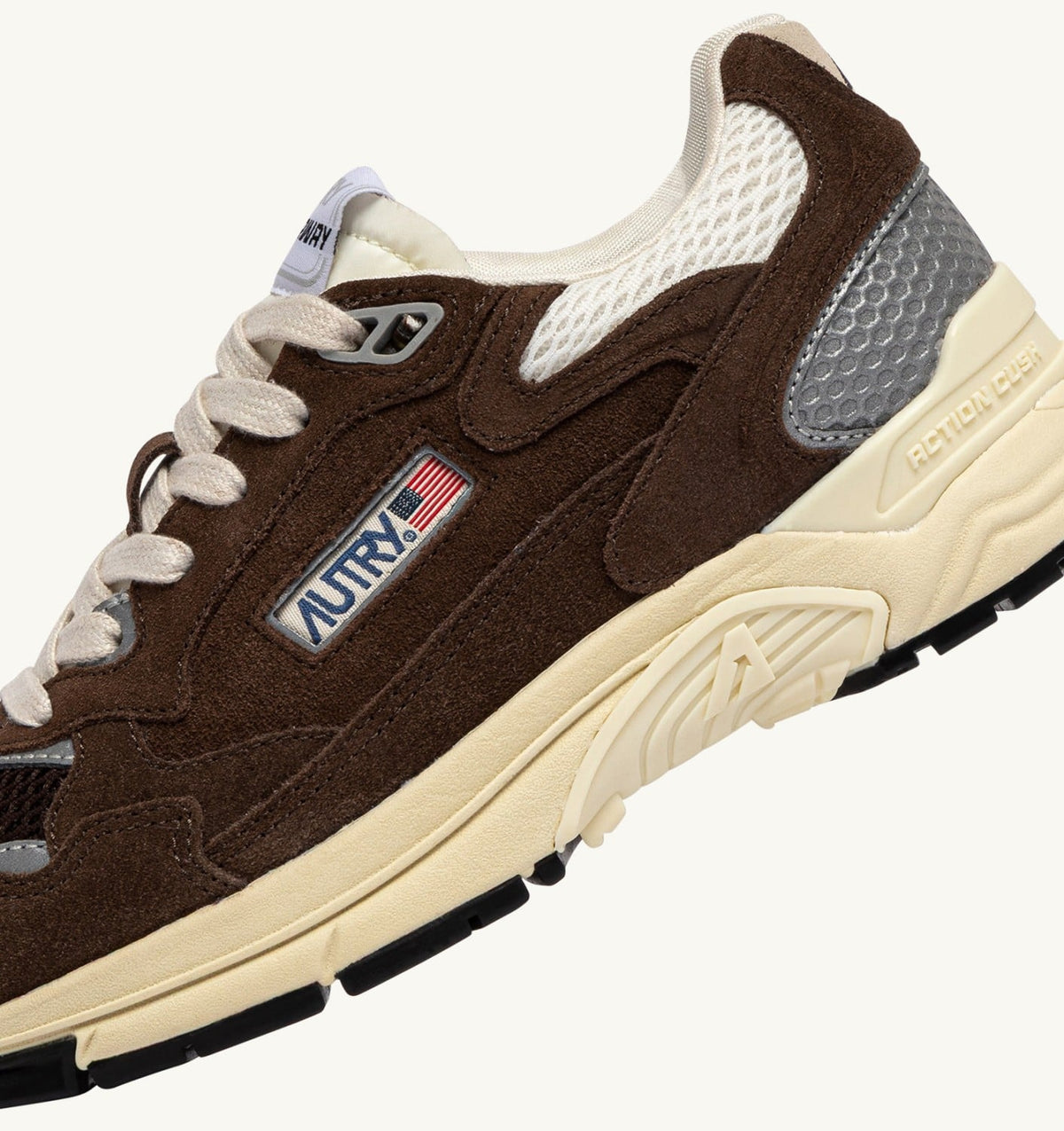 Man HYPERWAY SNEAKERS IN MARSHMALLOW AND TERRACOTTA SUEDE AND MESH