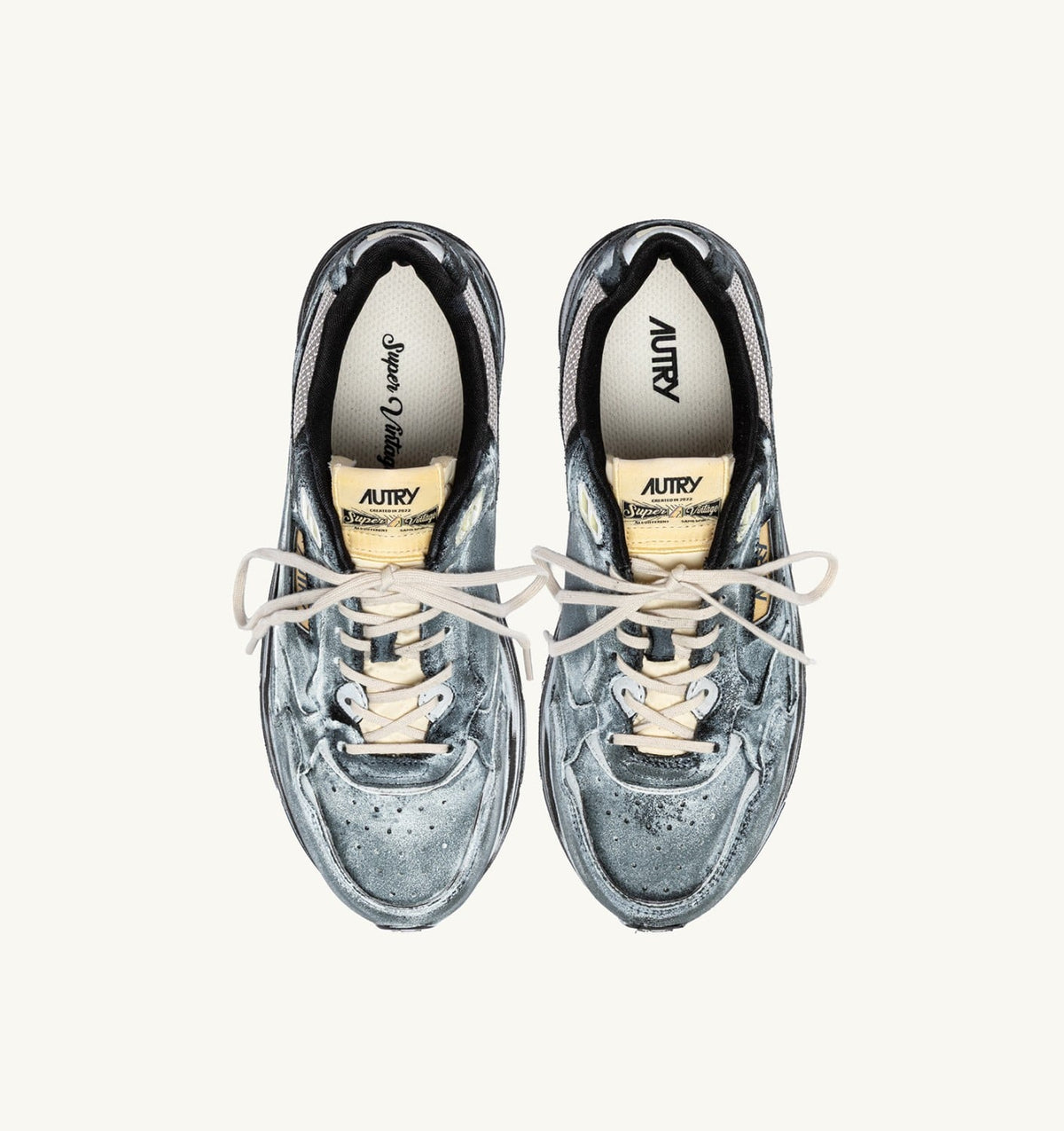 Man HYPERWAY SUPER VINTAGE SNEAKERS IN BLACK AND SILVER SUEDE