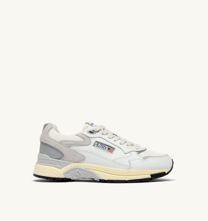 Man HYPERWAY SNEAKERS IN WHITE AND GRAY MESH AND LEATHER