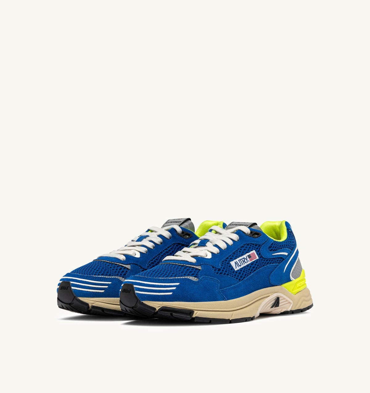 Man HYPERWAY SNEAKERS IN PRINCESS BLUE AND VANILLA ICE MESH AND SUEDE