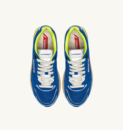 Man HYPERWAY SNEAKERS IN PRINCESS BLUE AND VANILLA ICE MESH AND SUEDE