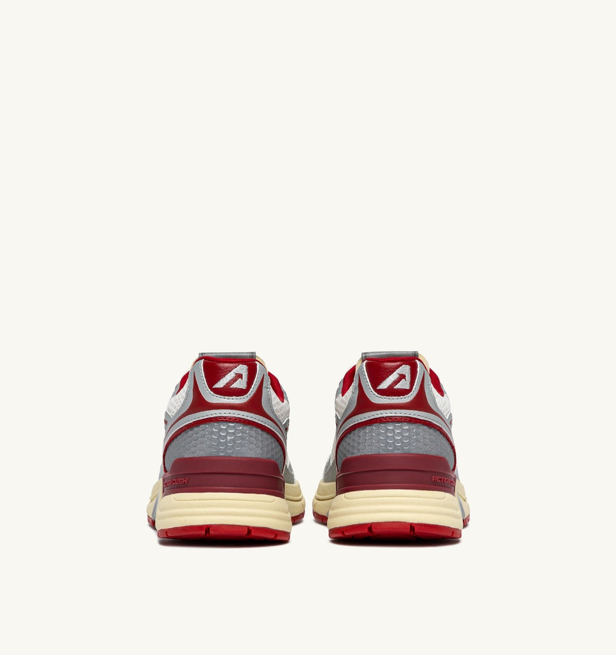 Man HYPERWAY SNEAKERS IN WHITE SILVER AND RED SYNTHETIC LEATHER AND MESH