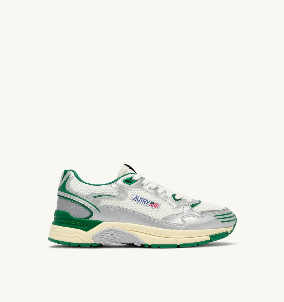 Man HYPERWAY SNEAKERS IN WHITE SILVER AND AMAZON SYNTHETIC LEATHER AND MESH