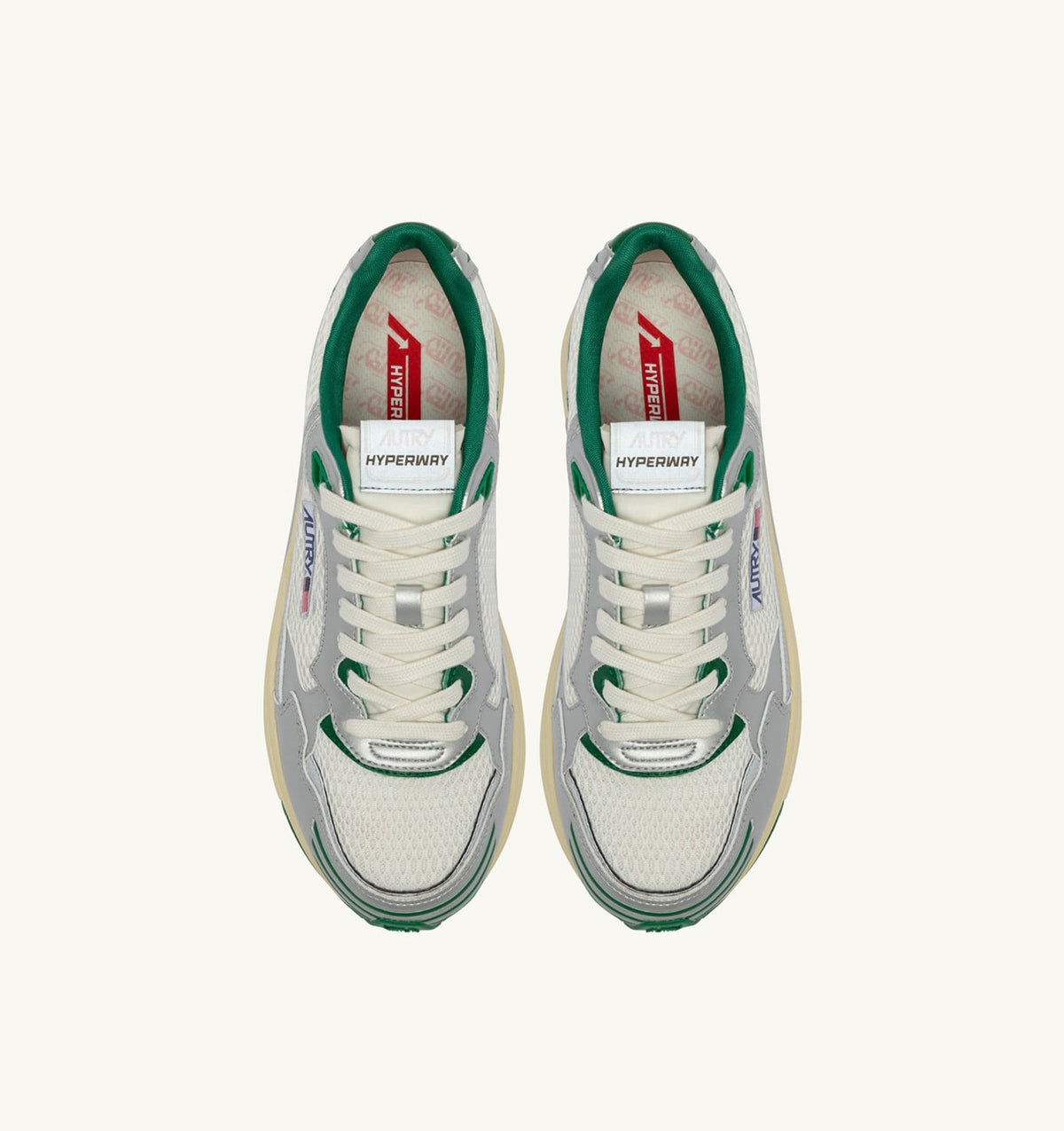 Man HYPERWAY SNEAKERS IN WHITE SILVER AND AMAZON SYNTHETIC LEATHER AND MESH