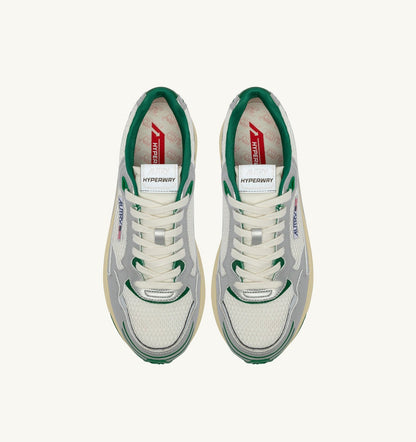Man HYPERWAY SNEAKERS IN WHITE SILVER AND AMAZON SYNTHETIC LEATHER AND MESH