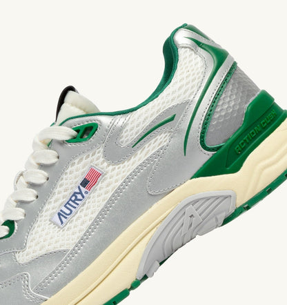 Man HYPERWAY SNEAKERS IN WHITE SILVER AND AMAZON SYNTHETIC LEATHER AND MESH