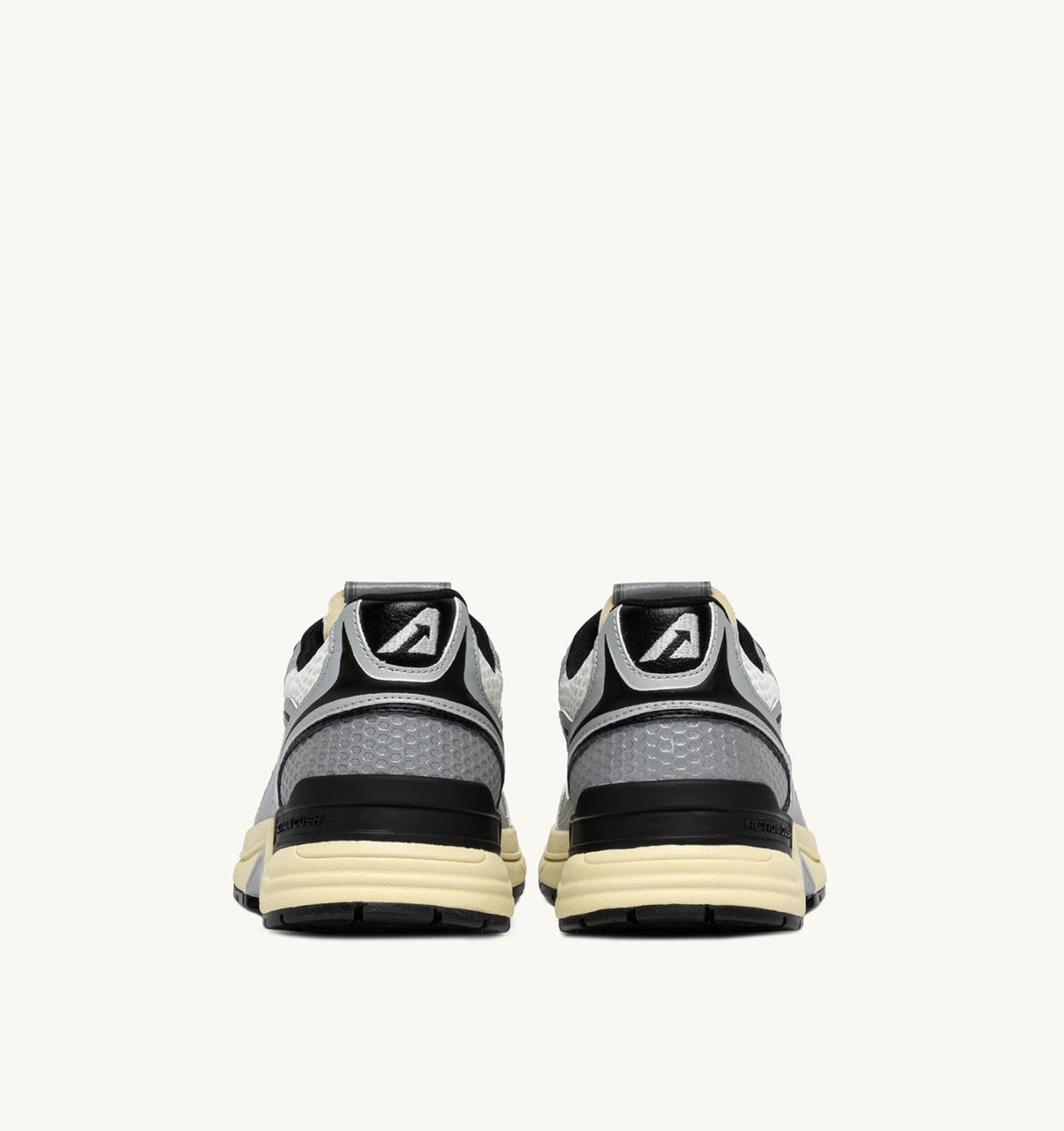 Man HYPERWAY SNEAKERS IN WHITE SILVER AND BLACK SYNTHETIC LEATHER AND MESH