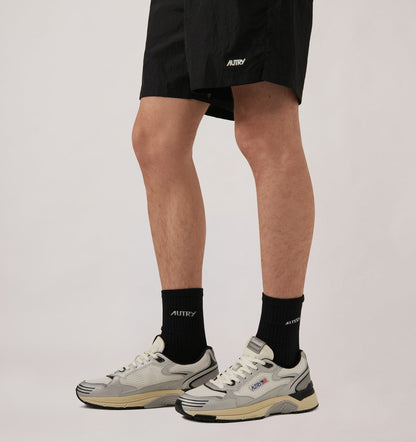 Man HYPERWAY SNEAKERS IN WHITE SILVER AND SPACE SYNTHETIC LEATHER AND MESH
