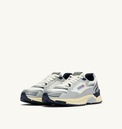 Man HYPERWAY SNEAKERS IN WHITE SILVER AND SPACE SYNTHETIC LEATHER AND MESH